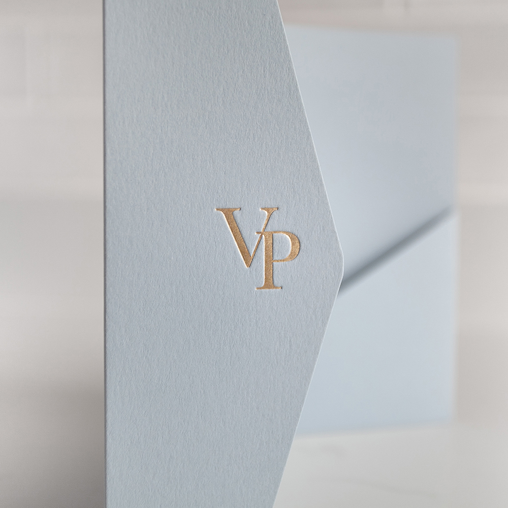 Duck Egg Blue Foil Pressed Pocketfold Envelopes 5x7"